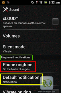 Mengganti ringtone Android