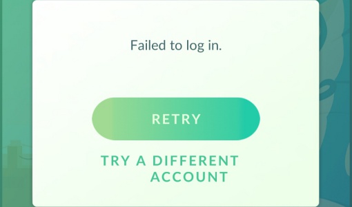 Failed to login pada pokemon go
