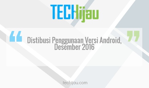 Distribusi penggunaan android desember 2016