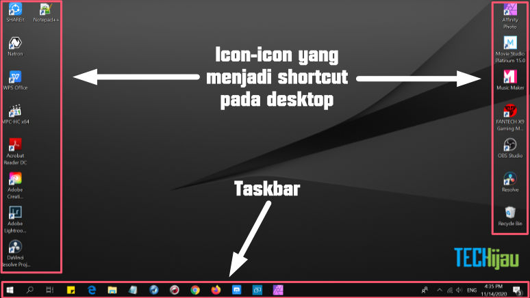 shortcut dan taskbar laptop